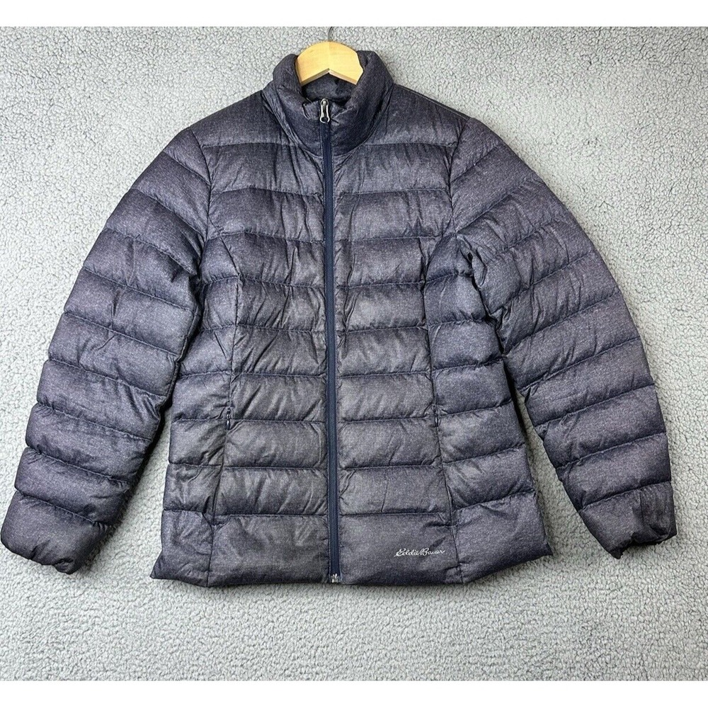 Eddie Bauer CirrusLite Premium Down Puffer Jacket Women Medium Purple Full Zip